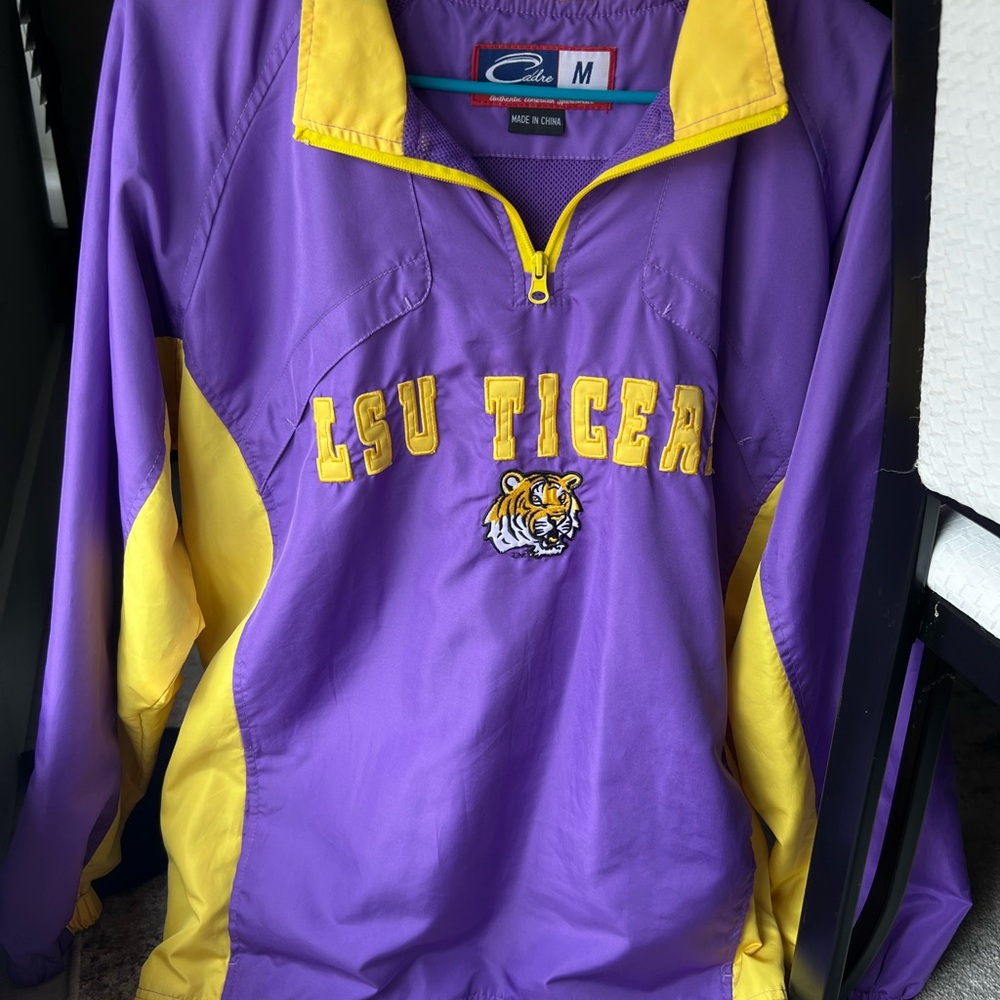LSU Tigers Purple and Yellow three quarter zip wind/rain jacket Sportswear
